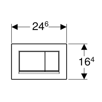 Geberit Betätigungsplatte Sigma 20, für 2-Mengen Spülung mattchrom/hochglanz