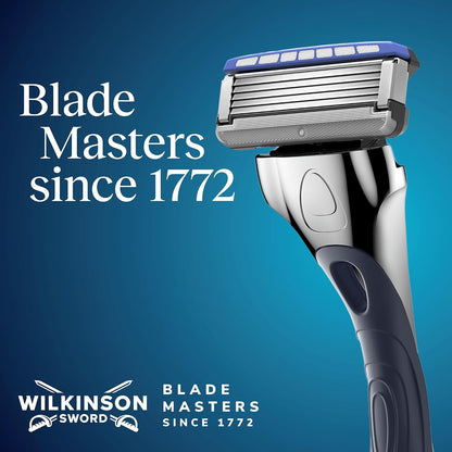 Wilkinson Sword Hydro 5 Herrenrasierer Klinge, Ersatzklingen-Pack Herrenrasierer, Haut-Hydratation, karbonbeschichtete Klingen, 4 Ersatzklingen