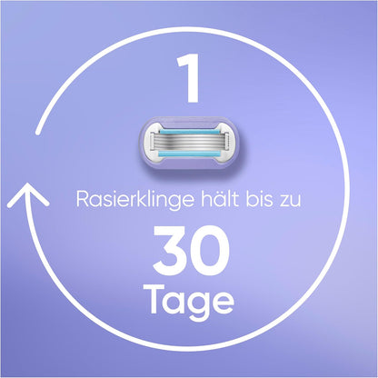 Gillette Venus Extra Smooth Swirl Rasierklingen Damen, 4 Original Ersatzklingen für Damenrasierer mit 5 Klingen für Eine Gründliche Rasur