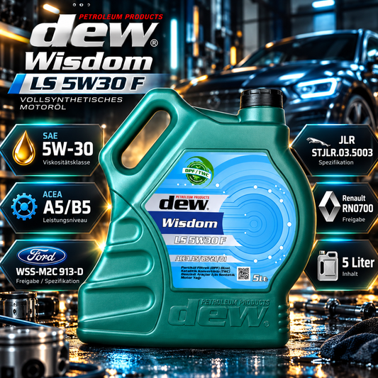 dew Wisdom LS 5W30 F – 5 Liter Hochleistungs-Motoröl – Produktbild 1