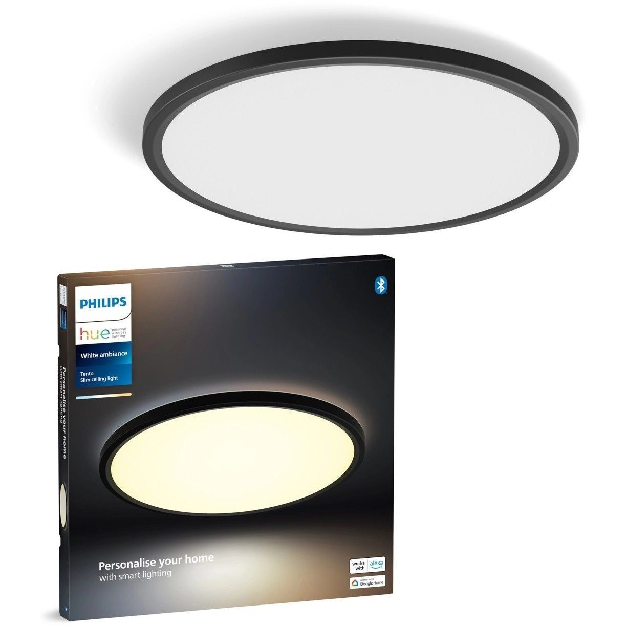 Philips Hue Panelleuchte Tento White Ambiance Rund M Schwarz