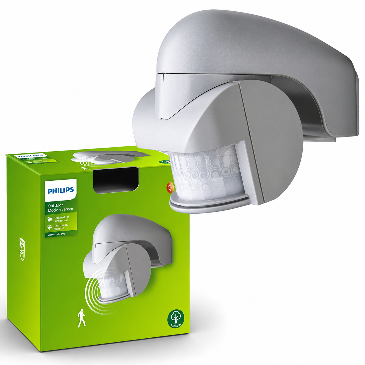 Philips Virginia Outdoor PIR Bewegungsmelder Grau – IP44 Außen-Bewegungssensor