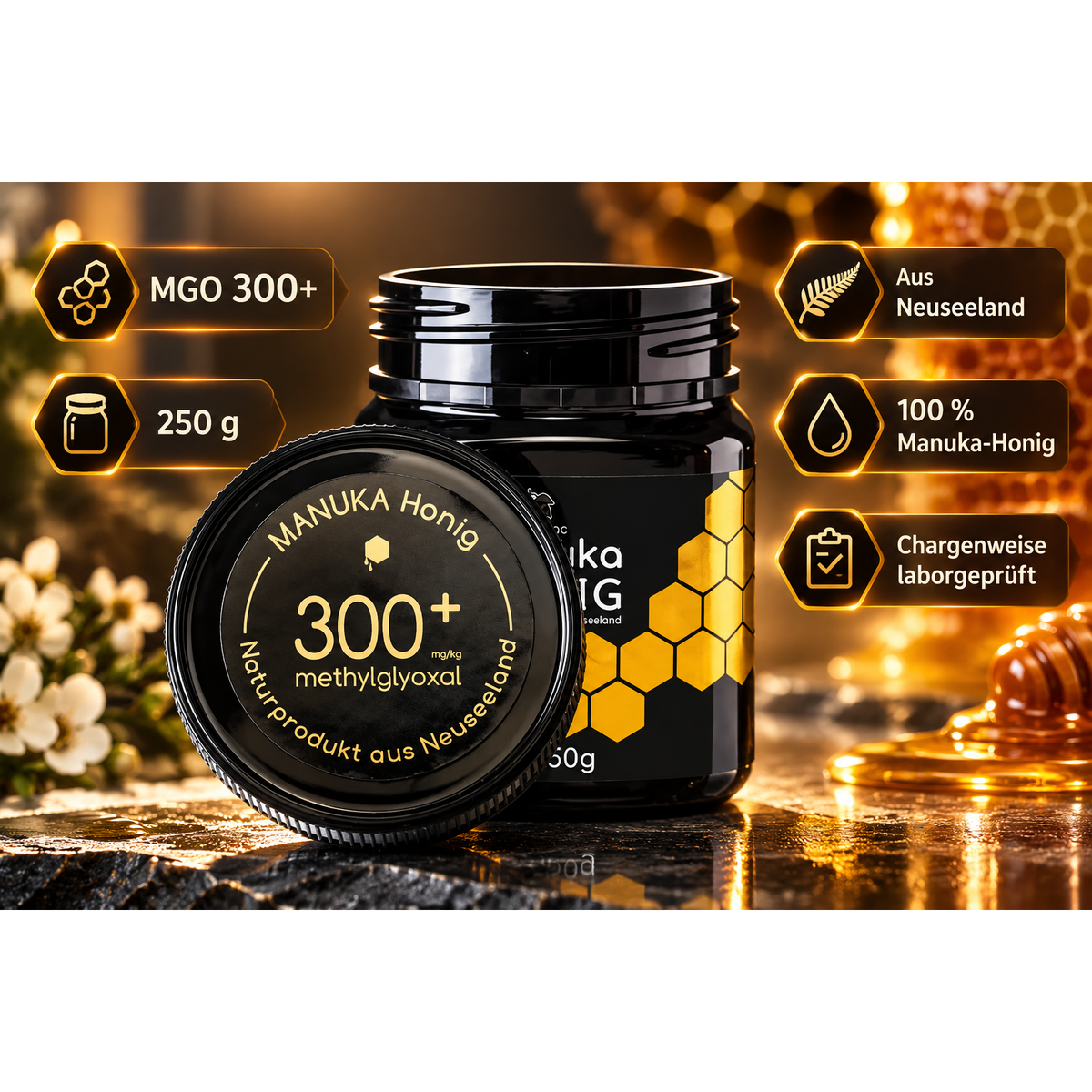 Larnac Manuka Honig MGO 300+ 250g - ORIGINAL AUS NEUSEELAND 250 280 350 – Produktbild 1