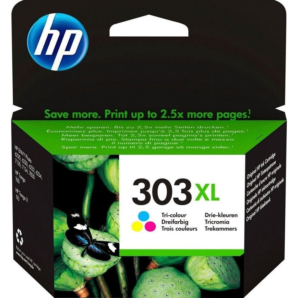 ORIGINAL HP 303XL TINTENPATRONE FARBIG - T6N03AE ENVY 7100 - MHD 2027