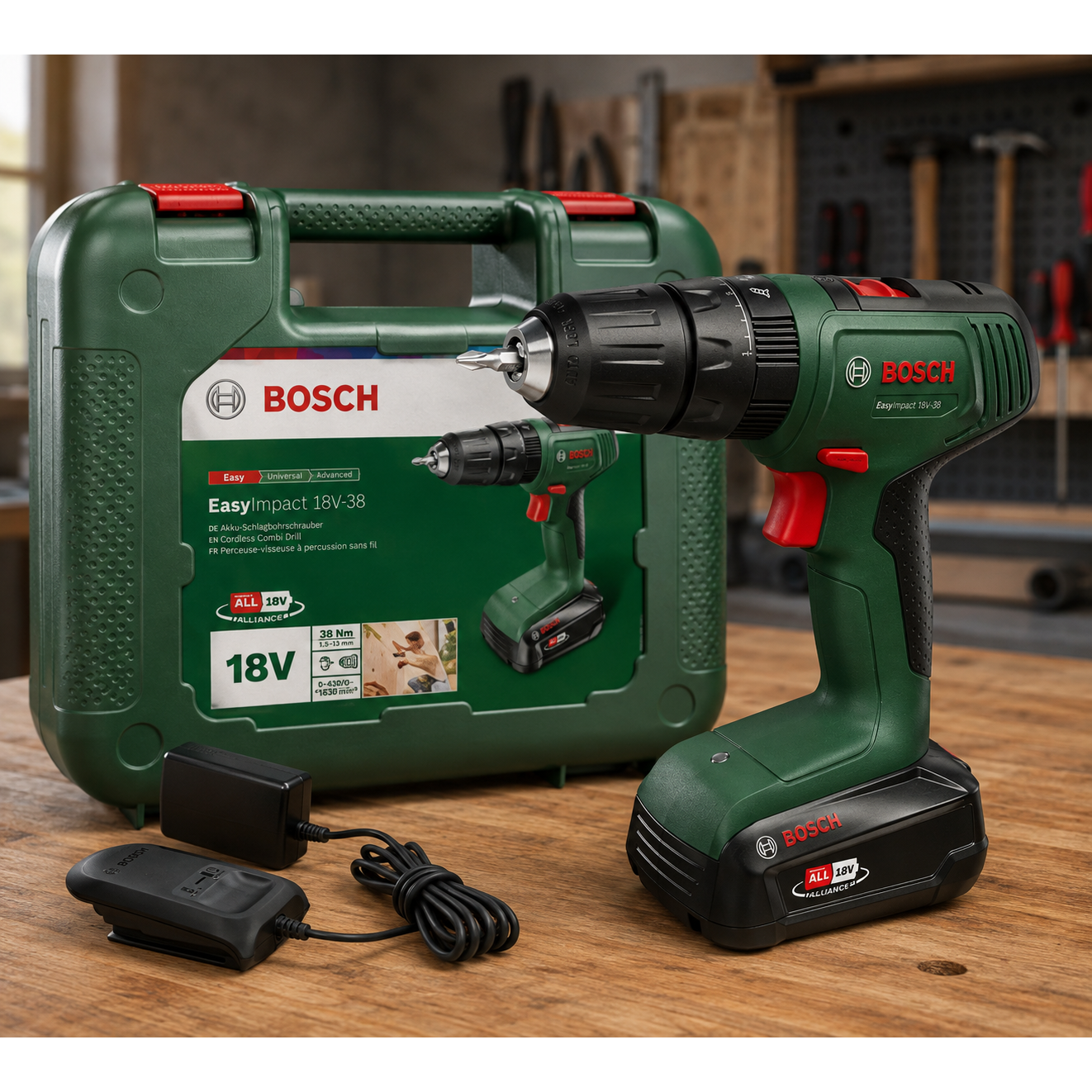 Bosch Akku Schlagbohr-Schrauber, 18V-38, 1x Akku 2,5 Ah; 18 Volt, Koffer dazu
