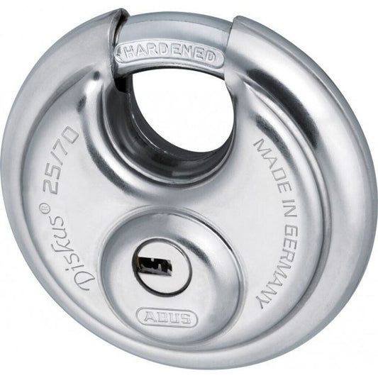 ABUS Diskus 25/70 Vorhangschloss Edelstahl Outdoor, 5 Schlüssel