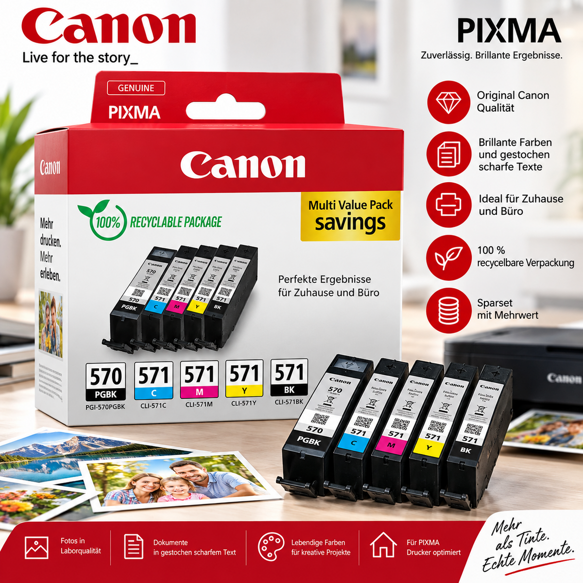 Canon PGI-570 / CLI-571 Multipack 5er Pack – Original Canon Tintenpatronen