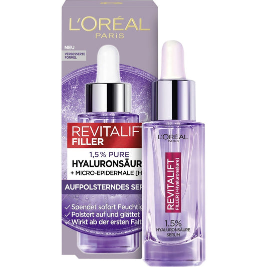 L'Oréal Hyaluron Serum Anti-Aging Gesichtspflege mit 1,5% Hyaluron 30ml Loral