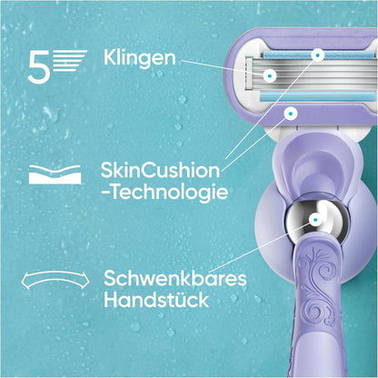 Gillette Venus Extra Smooth Swirl Rasierklingen Damen, 4 Original Ersatzklingen für Damenrasierer mit 5 Klingen für Eine Gründliche Rasur