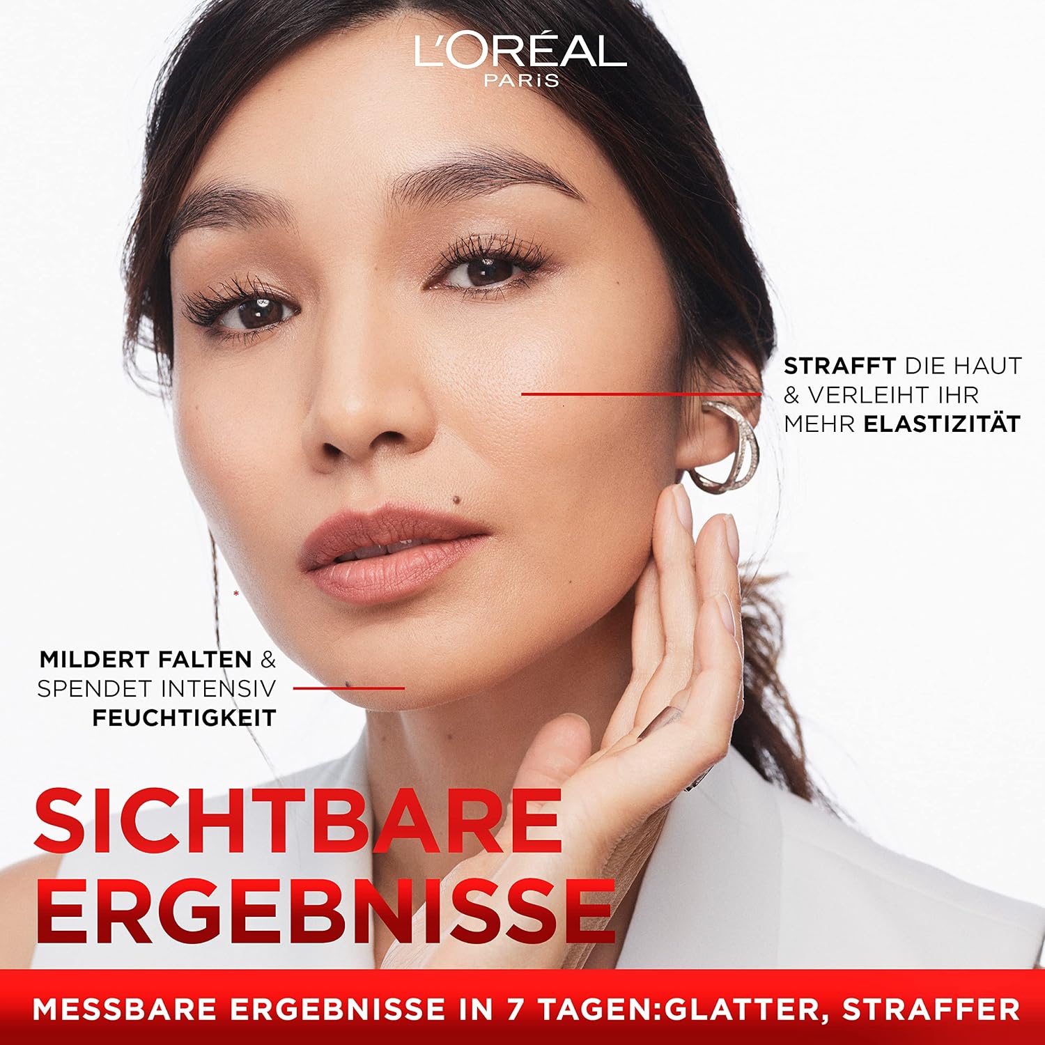 L'Oréal Paris Feuchtigkeitsspendende Tagescréme für Frauen: sorgt für ein strafferes Hautbild & stärkt die Hautschutzbarriere mit Pro-Elastin & Bienenwachs (Cera Alba)Revitalift, 1x 50ml