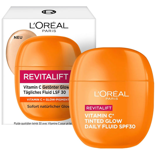 L'Oréal Paris Vitamin C Fluid, Getönt & mit LSF 30, tägliche Feuchtigkeitspflege