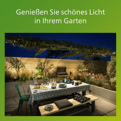 Philips Rock Outdoor Doppelsteckdose, wetterfeste Steckdose mit 2 Steckern, optimale Stromversorgung für LED Beleuchtung im Außenbereich, Edelstahl