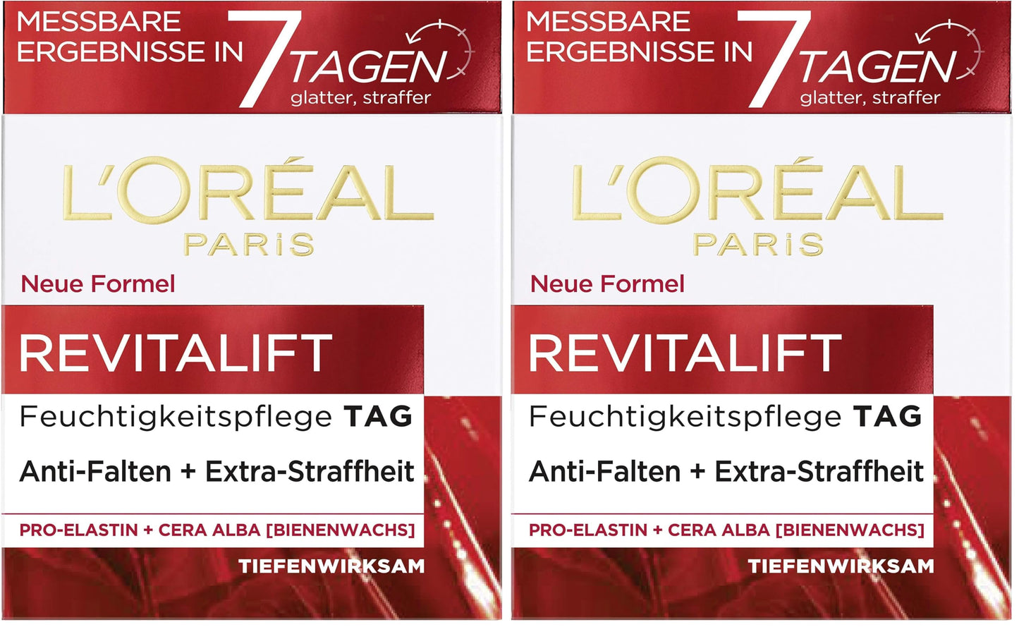 L'Oréal Paris Feuchtigkeitsspendende Tagescréme für Frauen: sorgt für ein strafferes Hautbild & stärkt die Hautschutzbarriere mit Pro-Elastin & Bienenwachs (Cera Alba)Revitalift, 1x 50ml