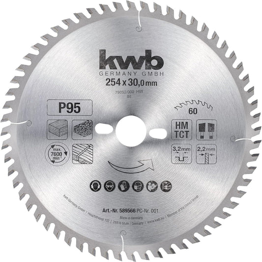 kwb BK-Sägeblatt HM Ø 254 x 3,2 x 30 mm Z60