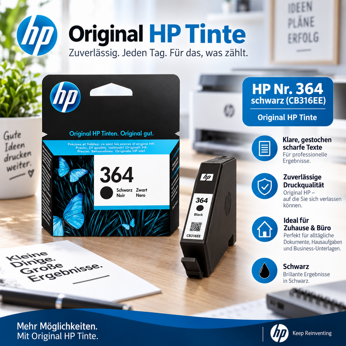 HP Nr. 364 Schwarz Original Tintenpatrone (CB316EE)