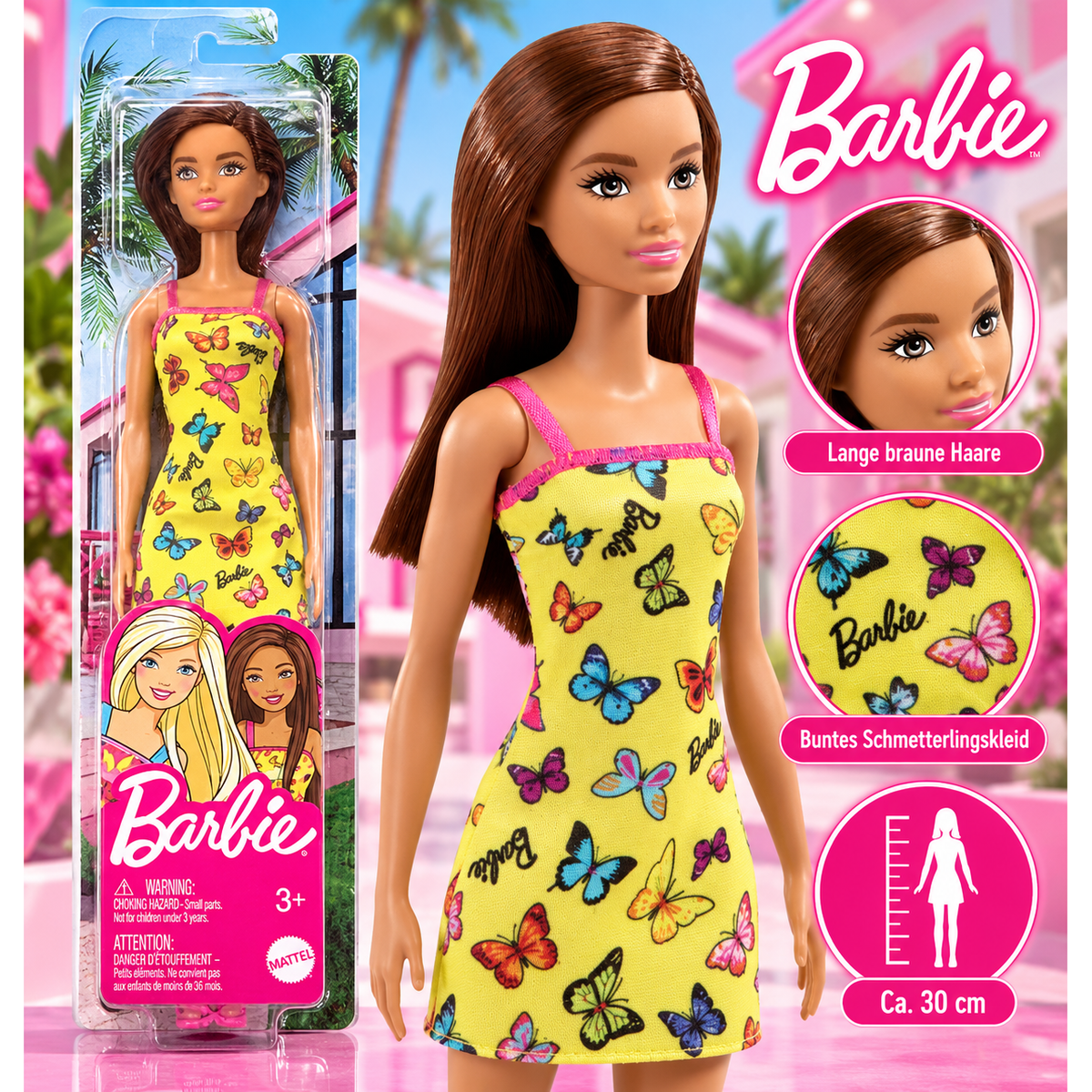 Mattel Barbie Puppe T7439 im Sommerkleid