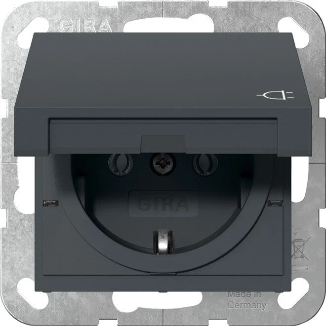 Gira 0454 28 Steckdose System 55 Anthrazit Schuko 6A 250V