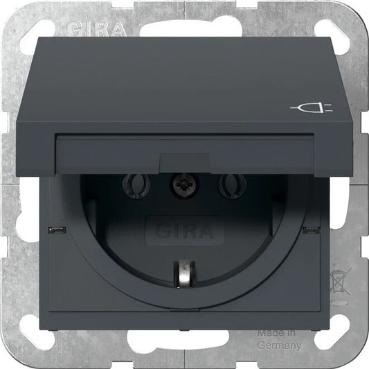 Gira 0454 28 Steckdose System 55 Anthrazit Schuko 6A 250V