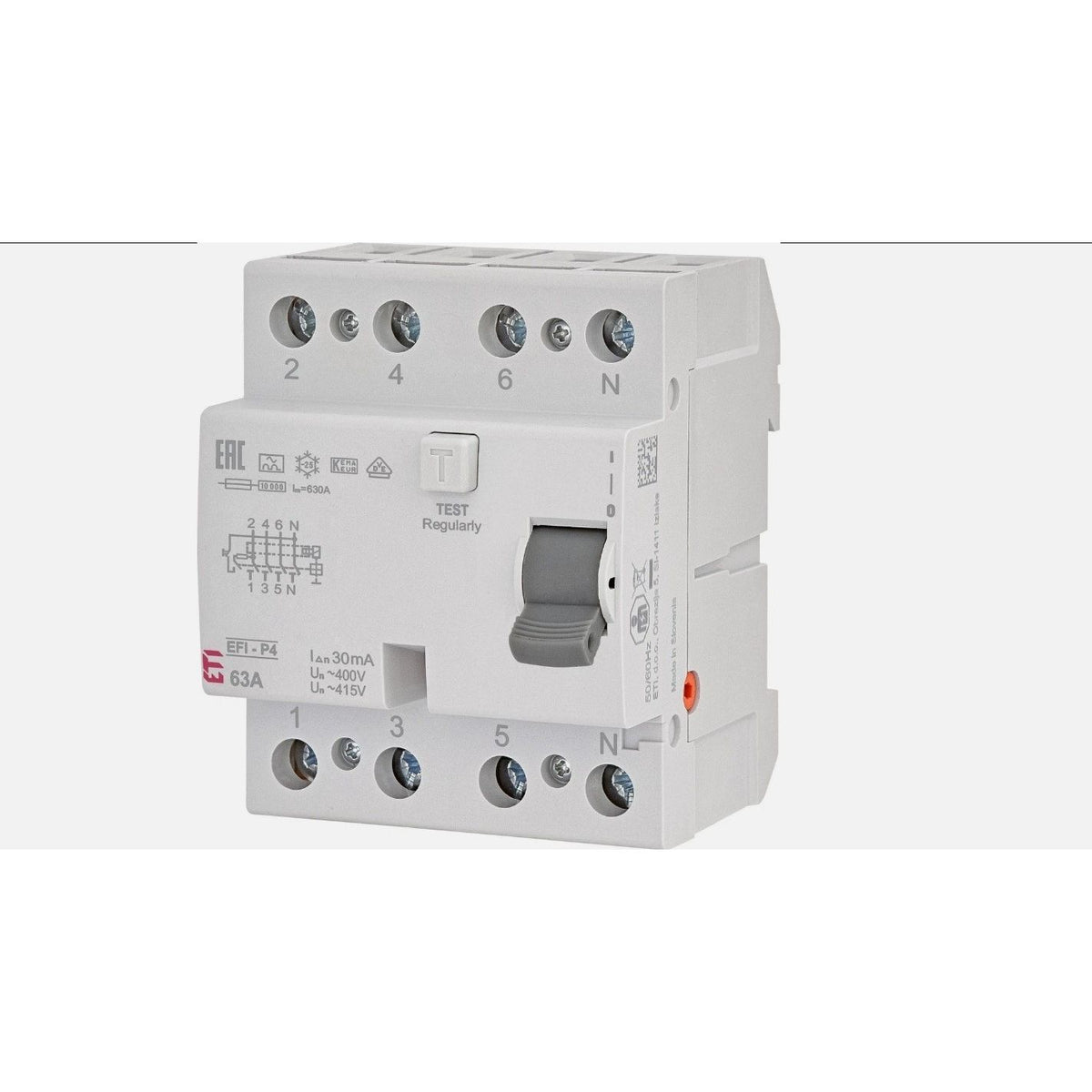 ETI 002061513 – Fehlerstromschutzschalter EFI-P4 A 63/0.03 – NEU