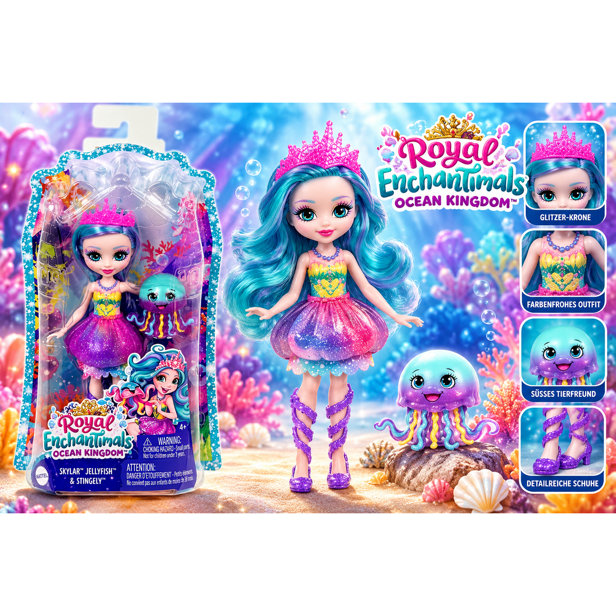 Mattel Enchantimals Ocean Kingdom Jelanie Jellyfish und Stingley