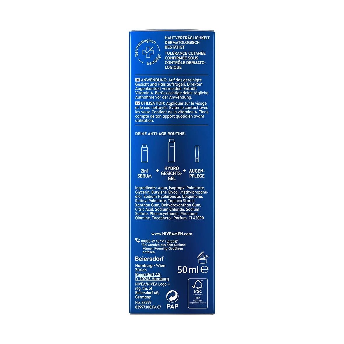 NIVEA MEN Anti-Age Hyaluron Gesichtspflege Gel 50ml