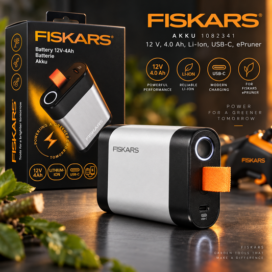 Fiskars Akku 1082341 – 12 V, 4,0 Ah, Li-Ion, USB-C für ePruner – Produktbild