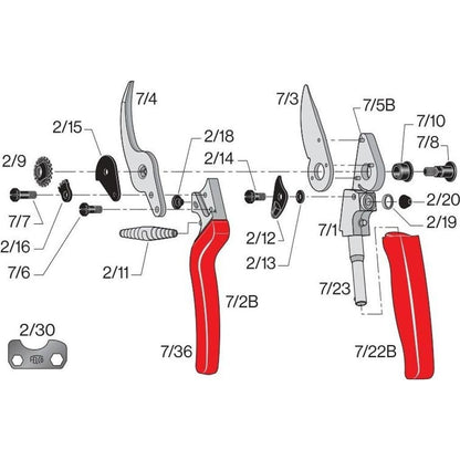 Felco Ersatzteilsatz Klinge 7/3 mit Feder + Stellschlüssel