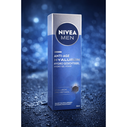 NIVEA MEN Anti-Age Hyaluron Hydro Gesichtsgel Pro-Retinol 24h Hautpflege 50ml
