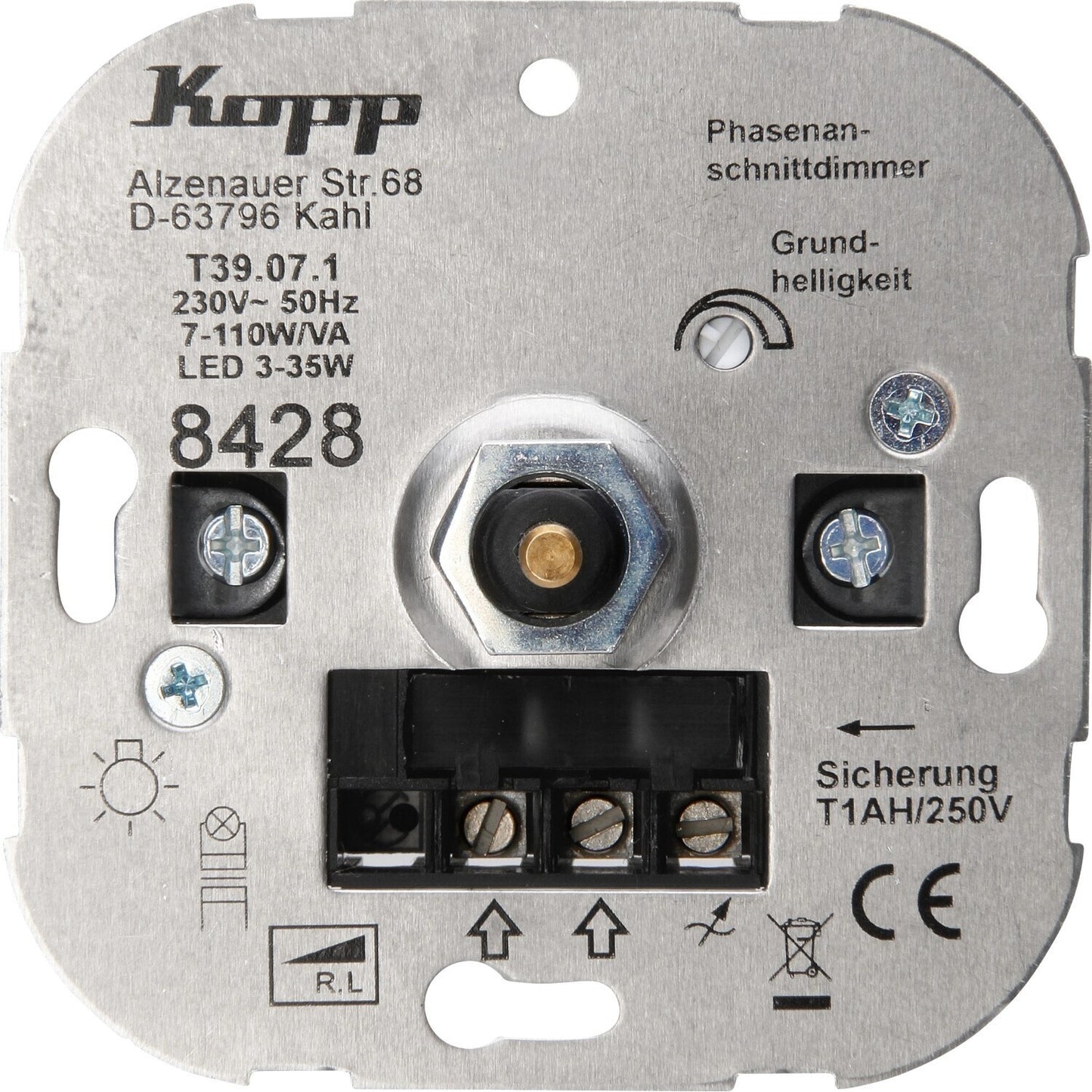 Kopp 842800187 LED-Dimmer Einsatz Druck-Wechselschalter 3–35W Unterputz