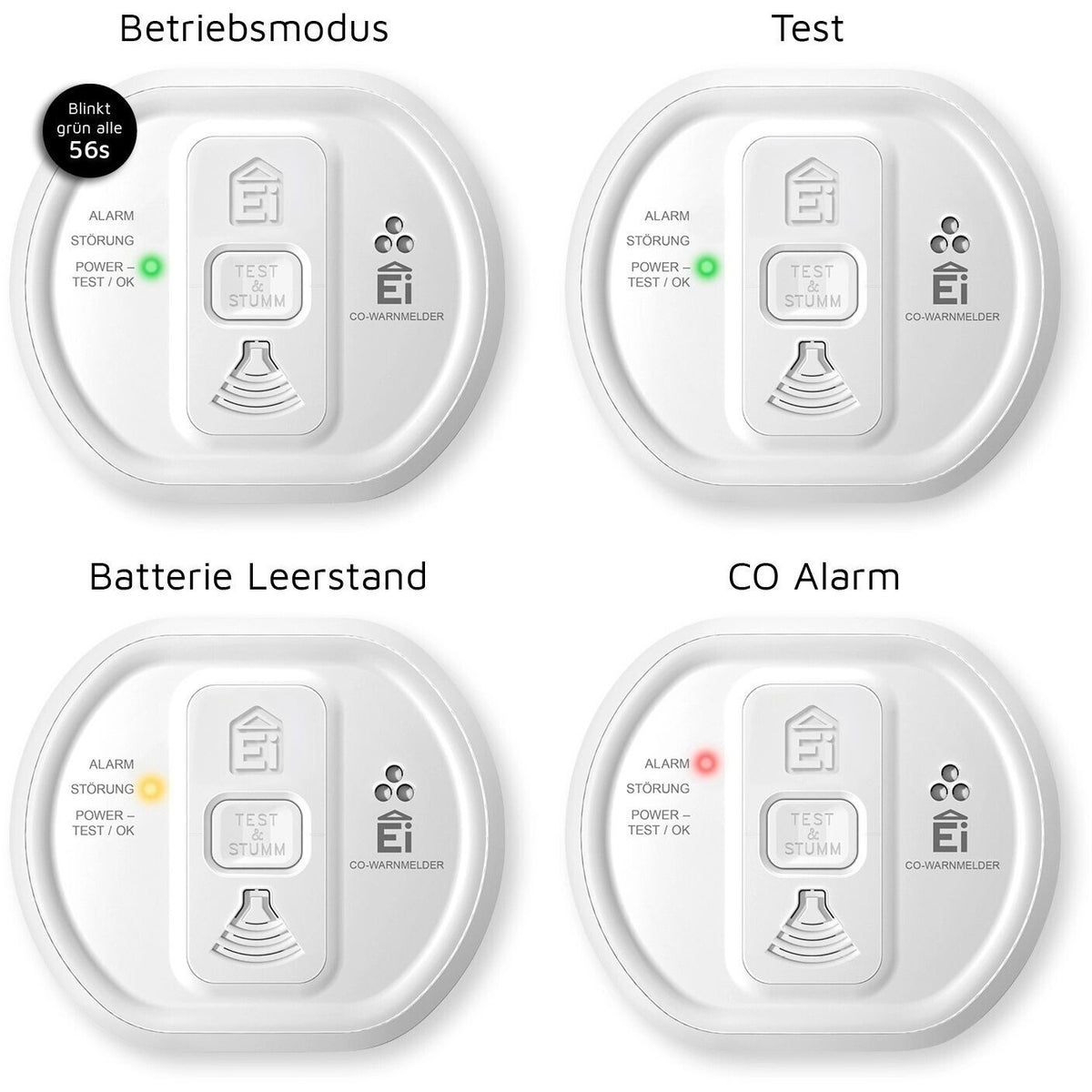 Ei Electronics Kohlenmonoxid-Melder inkl. 10 Jahres-Batterie NEU (724)