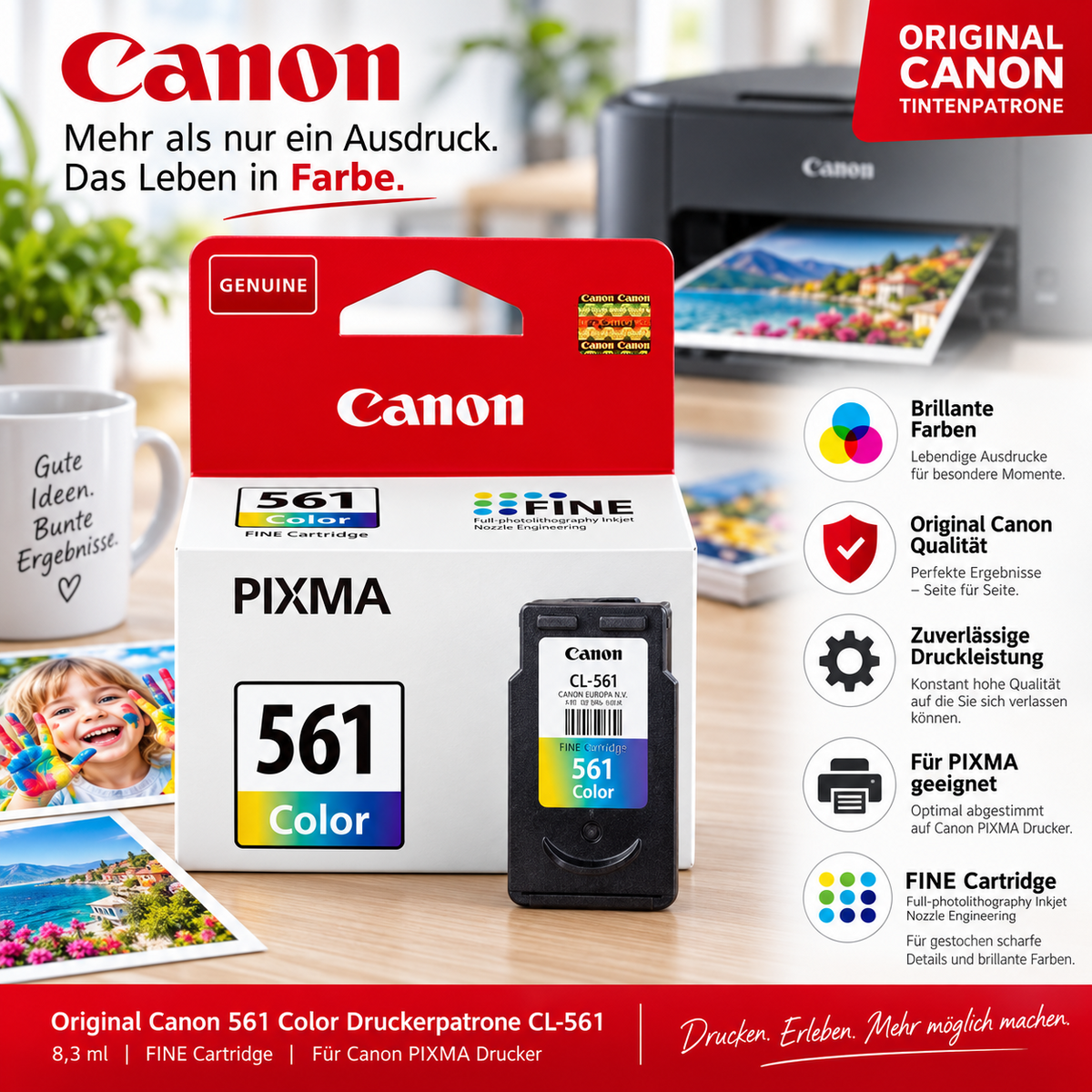 Canon CL-561 Original Druckerpatrone Color – 8,3 ml