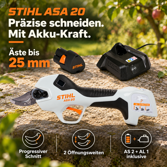 STIHL ASA 20  Astschere Gartensere Set mit Akku AL1 und Ladegerät AS2