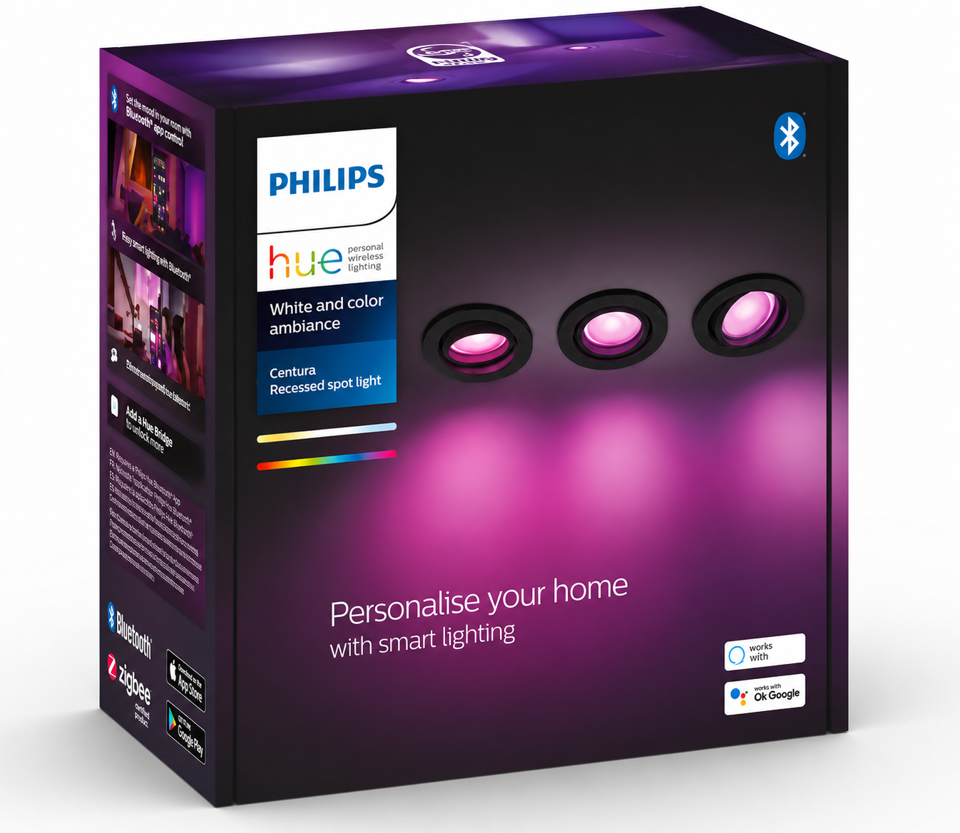 Philips Hue White and Color Ambience Centura Dreierpack schwarz (929003045501)