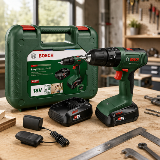 Bosch EasyImpact 18V-40 Schlagbohrschrauber 18V + 2x Akku 2,0Ah + Lader + Koffer