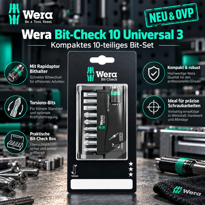 Wera Bit-Check 10 Universale 3 Bit-Set 05073410001 NEU&OVP – Produktbild 1