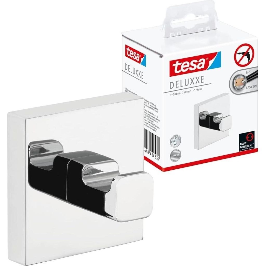 tesa DELUXXE Handtuchhaken selbstklebend chrom ohne Bohren