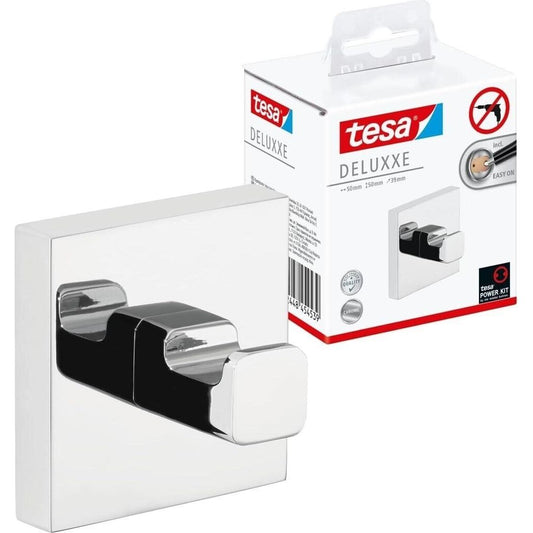 tesa DELUXXE Handtuchhaken selbstklebend chrom ohne Bohren