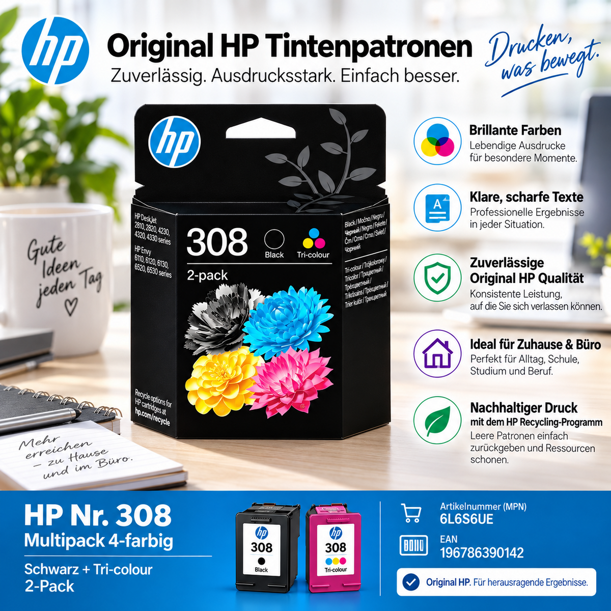 HP Nr. 308 Multipack 4-farbig (6L6S6UE)