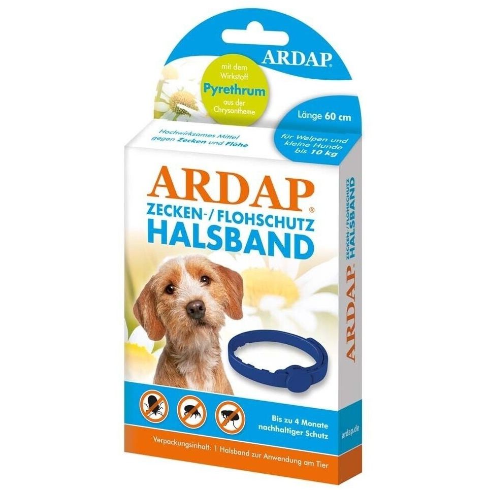 Ardap Zecken-und Flohhalsband 60cm Welpen kleine Hunde bis 10kg Schutz Parasiten
