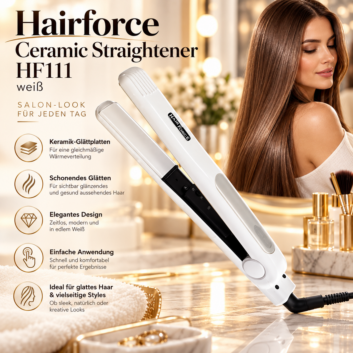 Hairforce Ceramic Straightener HF 111 Weiss