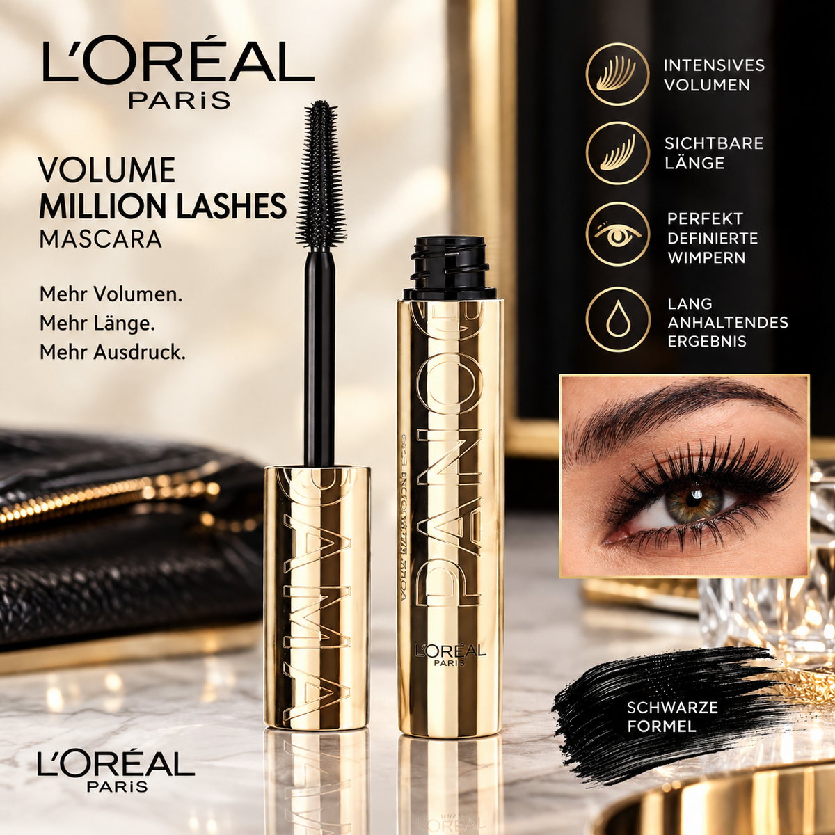 L'Oréal Paris Volume Million Lashes Mascara Schwarz 105ml Panoramavolumen