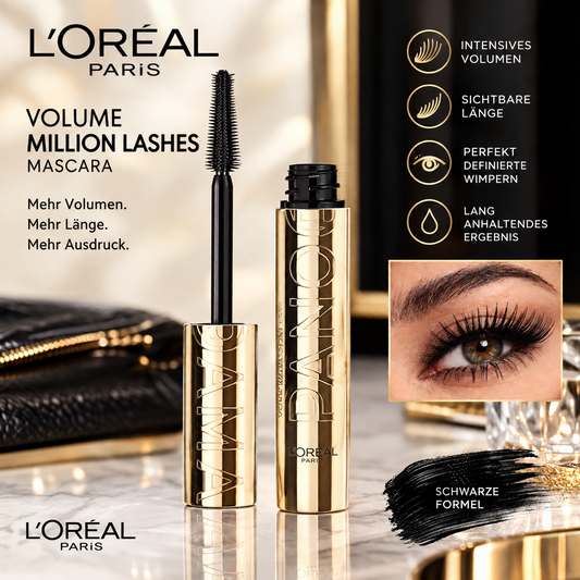 L'Oréal Paris Volume Million Lashes Mascara Schwarz 105ml Panoramavolumen – Produktbild