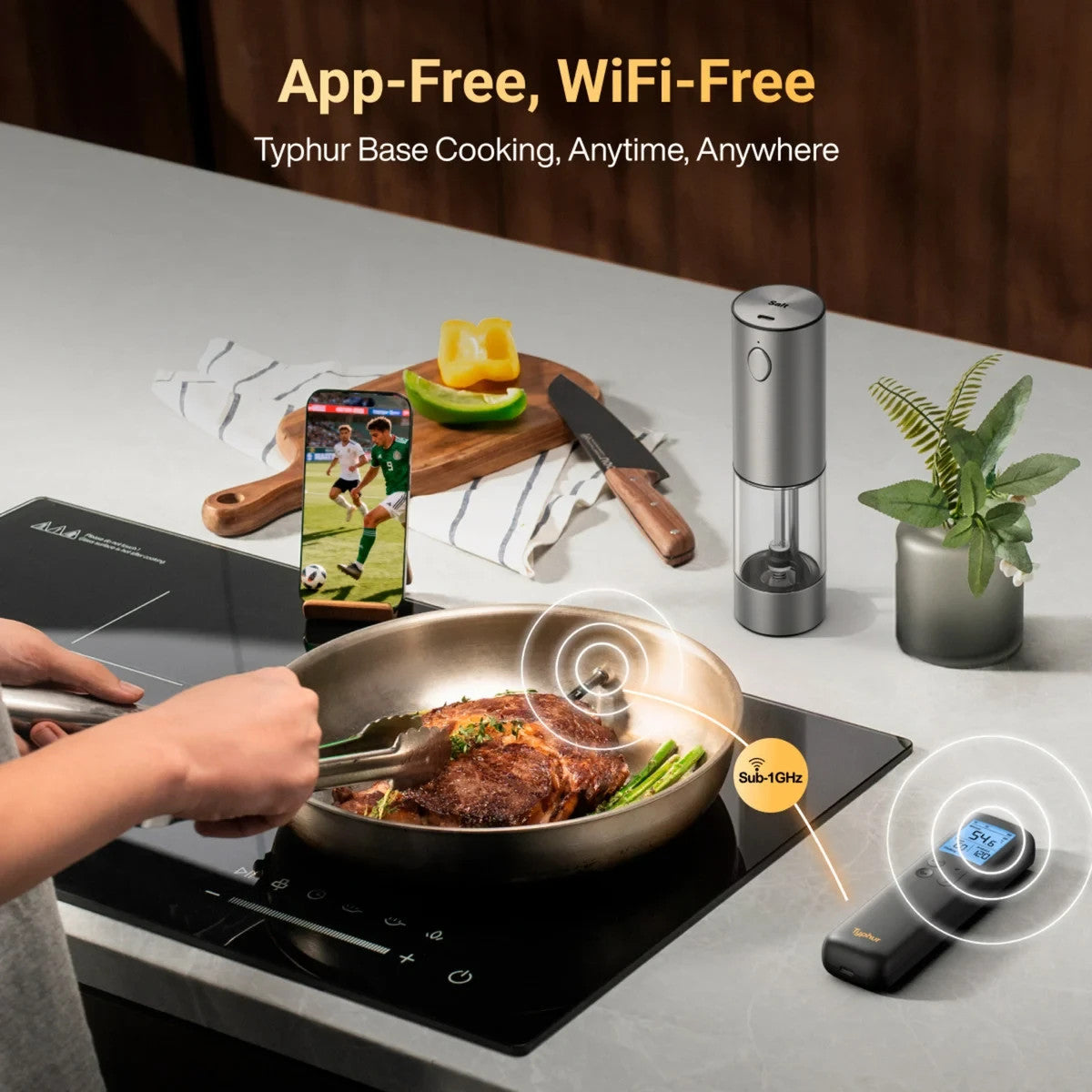 Typhur Sync Gold Lite Digitales Grill- & Fleischthermometer Schwarz inkl. 1 Sond