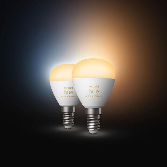Philips Hue Luster Kugellampe White Ambiance E14 2er-Pack 2x470lm