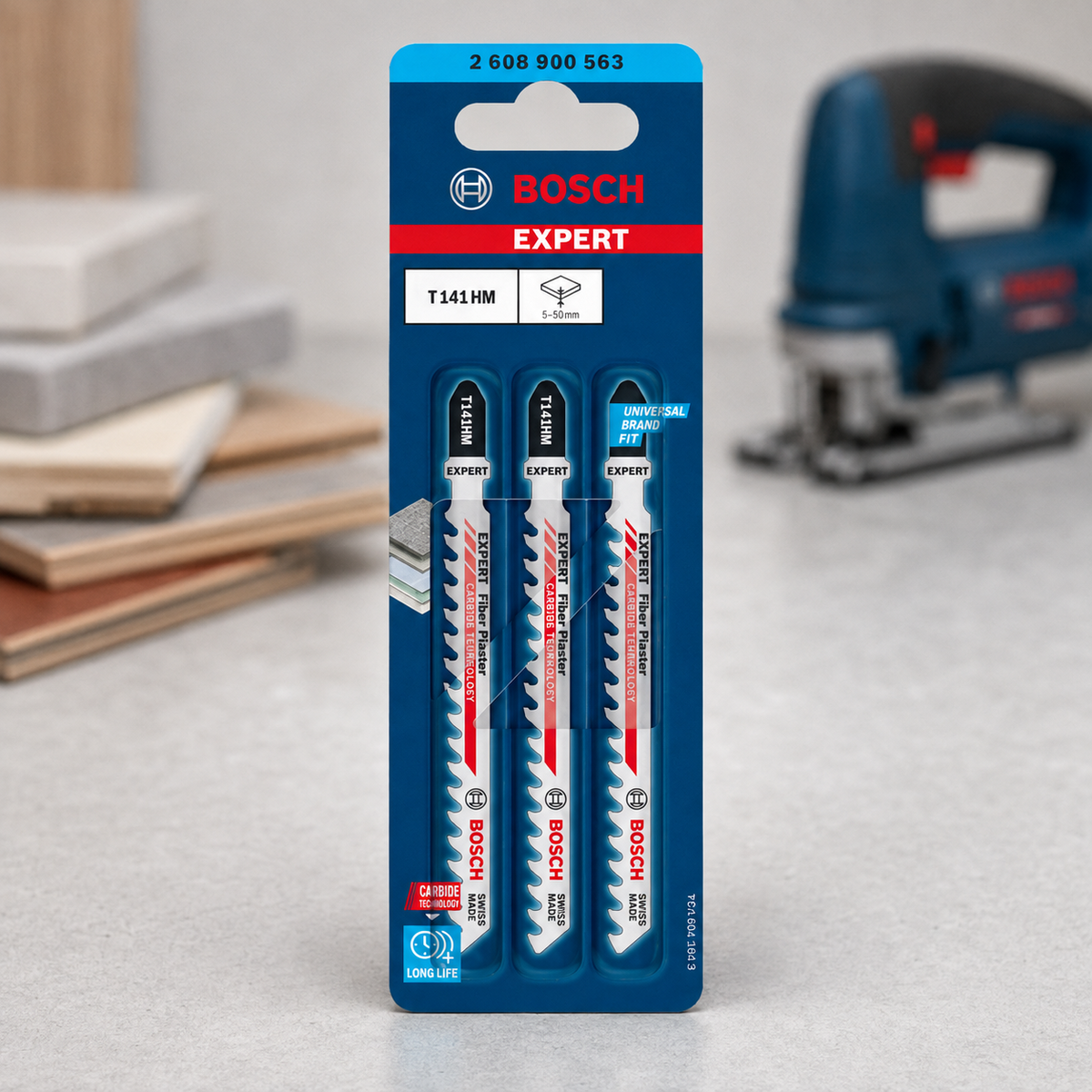 Bosch EXPERT T141HM Fiber Plaster Stichsägeblätter 3 Stk. 2608900563