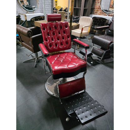 Barberstuhl Friseurstuhl Vintage Rot – Einzelstück AUSSTELLUNGSSTÜCK