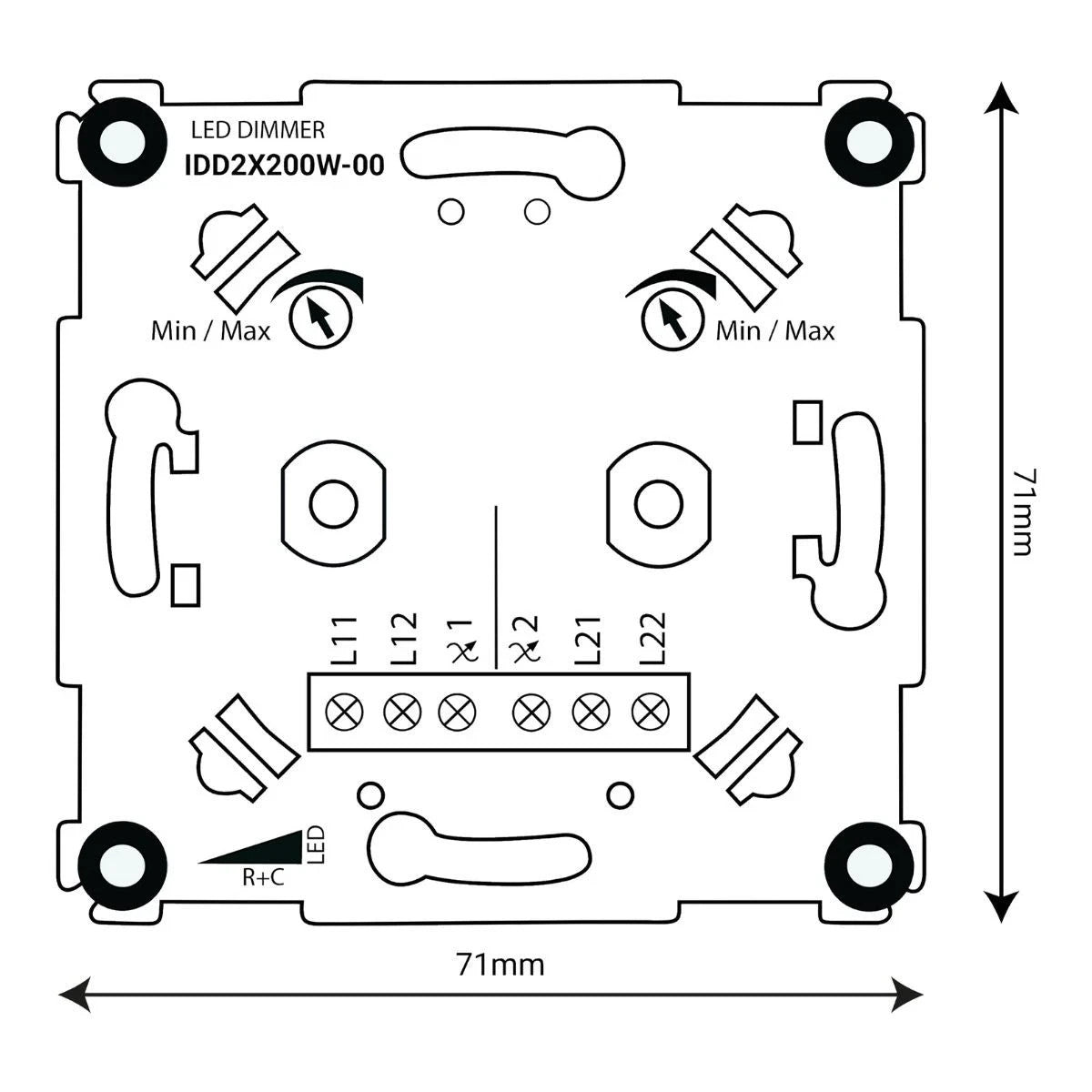 ION Industries LED Dimmer IDD2x200W-00 – Doppel LED-Dimmer 2x 200W