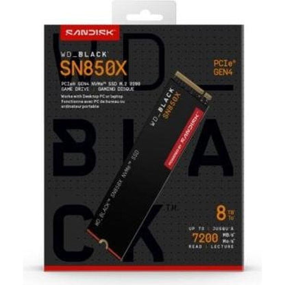 WD_BLACK SN850X NVMe SSD 8 TB M.2 2280 Gaming SSD PCIe 4.0 Powered by SANDISK