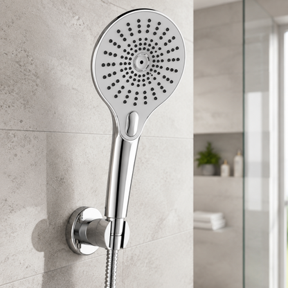 WENKO Duschkopf Ultimate Shower Handbrause Chrom Weiß Massage 3 Funktionen – Produktbild