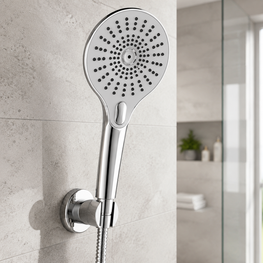 WENKO Duschkopf Ultimate Shower Handbrause Chrom Weiß Massage 3 Funktionen